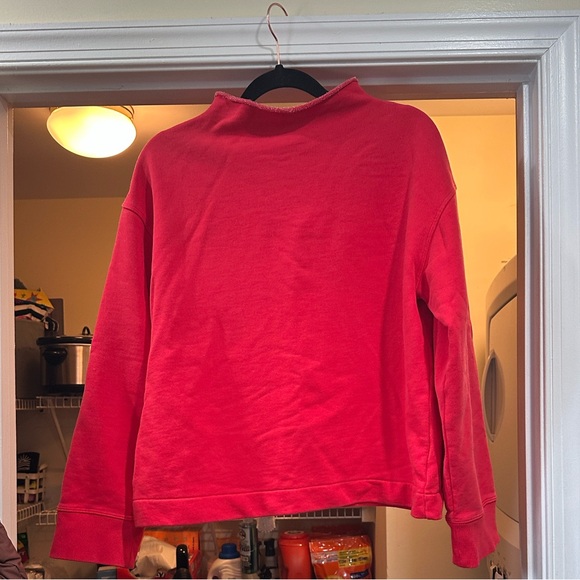 Madewell Vibrant Red Funnel Neck Sweatshirt - Picture 3 of 3